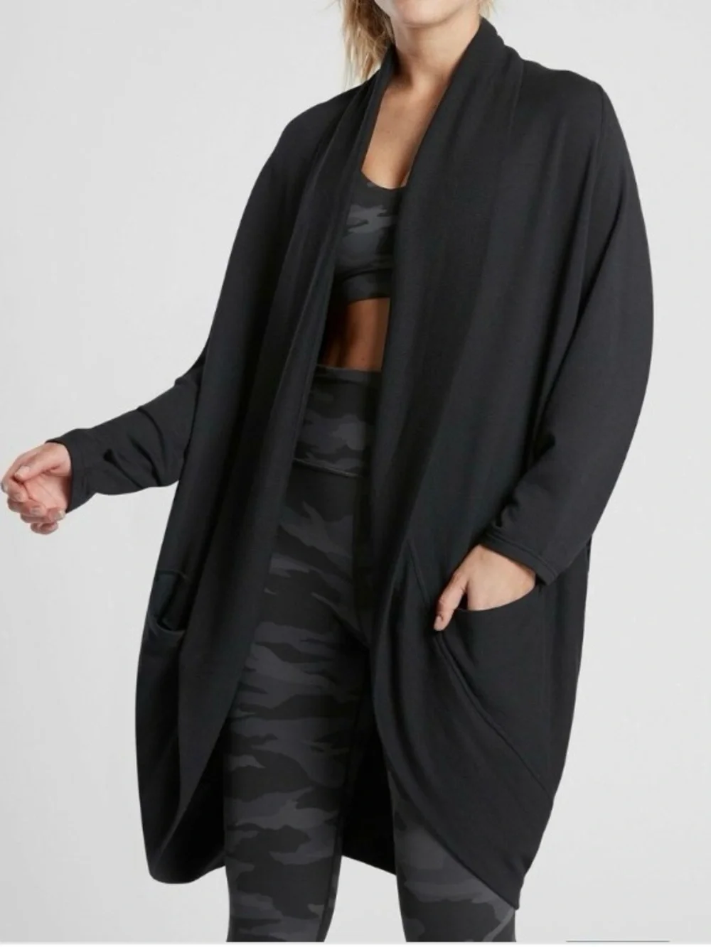 Athleta Black Ethereal Cocoon Wrap - Picture 1 of 5